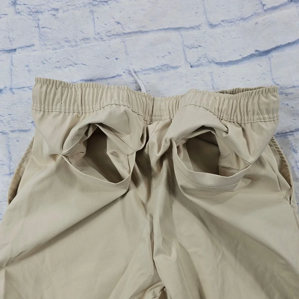 Nike Club Woven Pants Mens M Khaki Beige Elastic Waist Drawstring Casual Sport